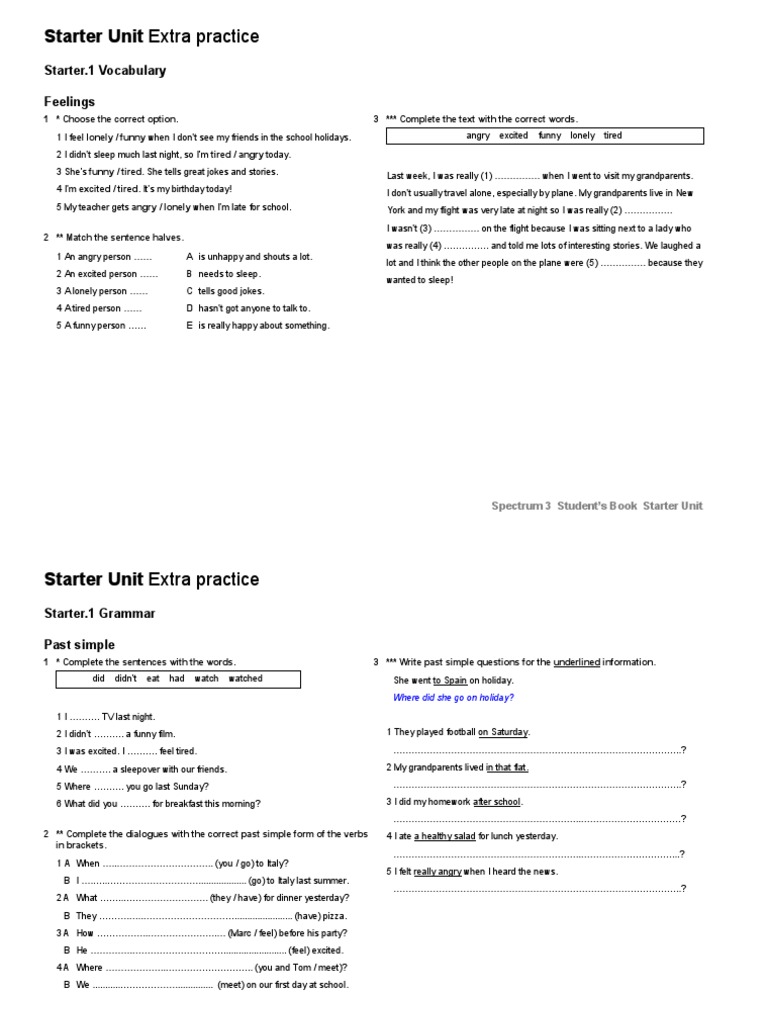 Vocabulary and Grammar Practice Guide | PDF | Grammar | Linguistics
