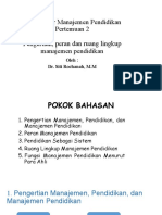 Pertemuan 2 - Pengertian, Peran Dan Ruang Lingkup Manajemen Pendidikan