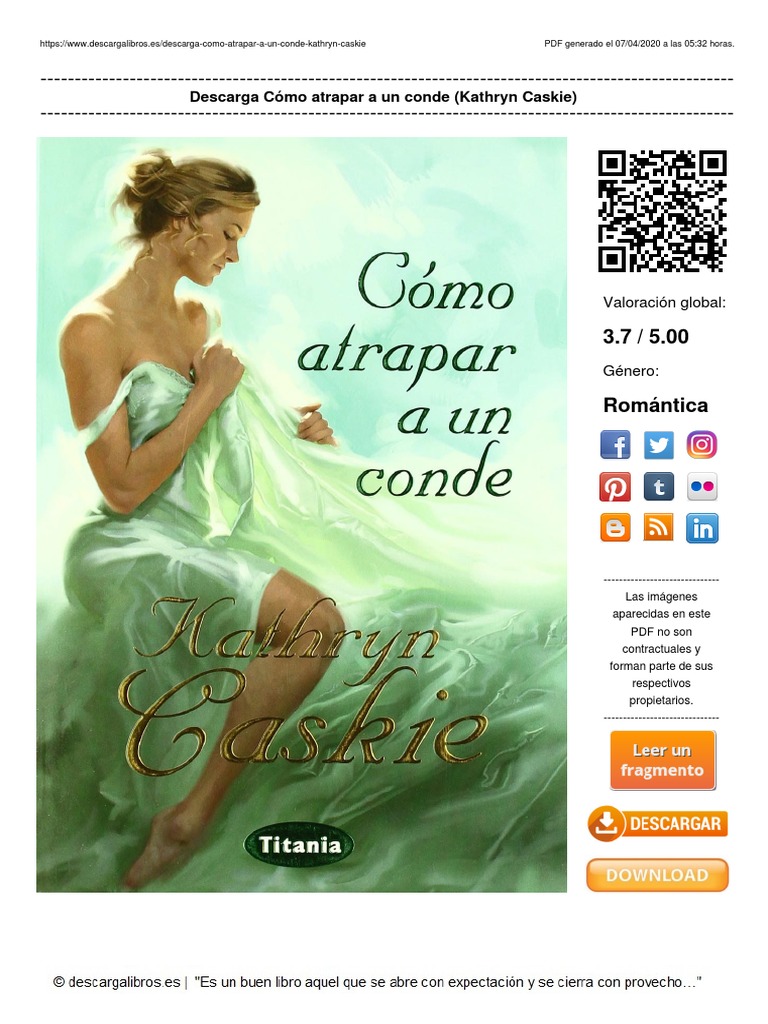 Cómo atrapar a un conde: novela romántica | PDF
