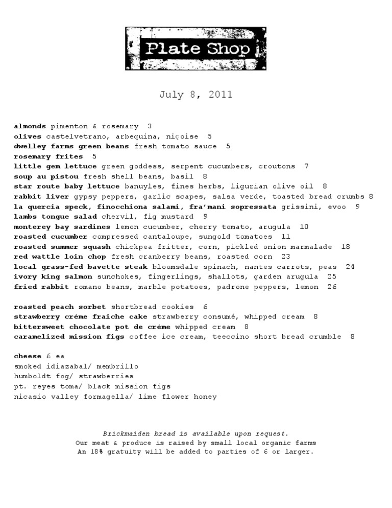 Seasonal Farm-to-Table Menu Items | PDF