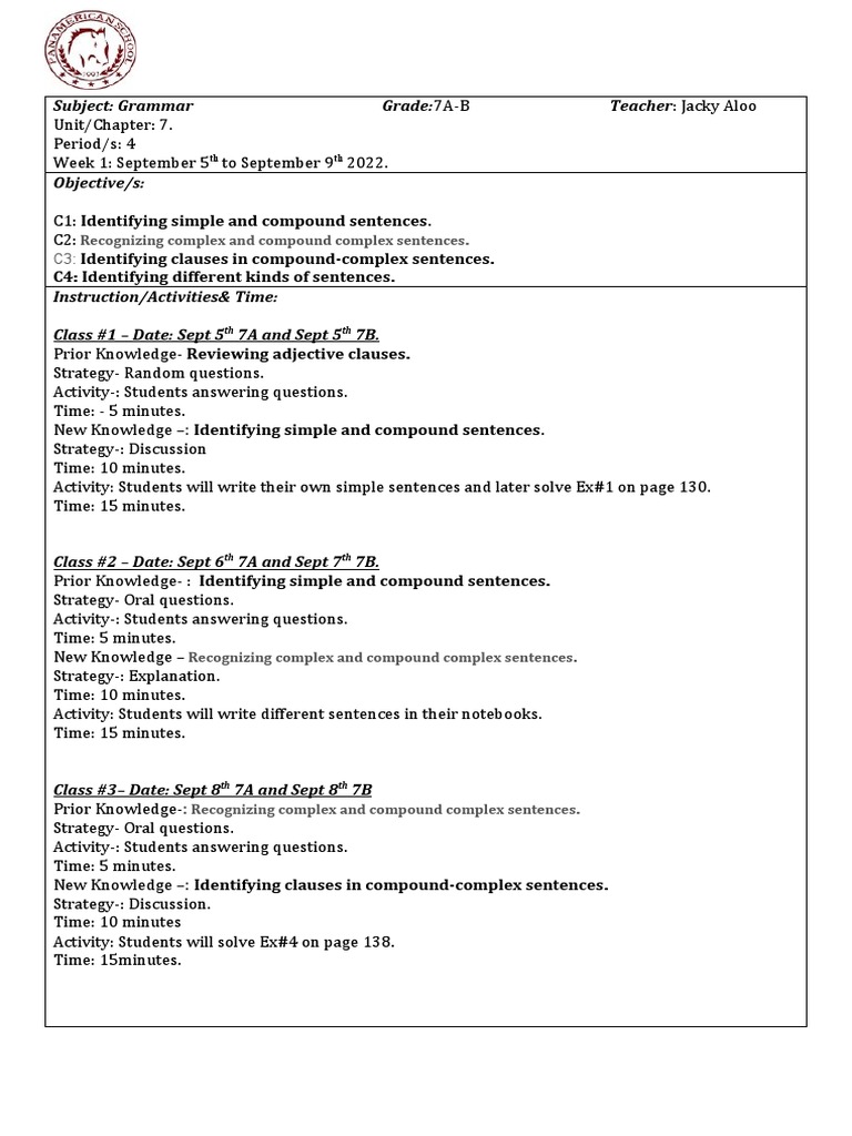 7ab GRM WK 1 2022 | PDF