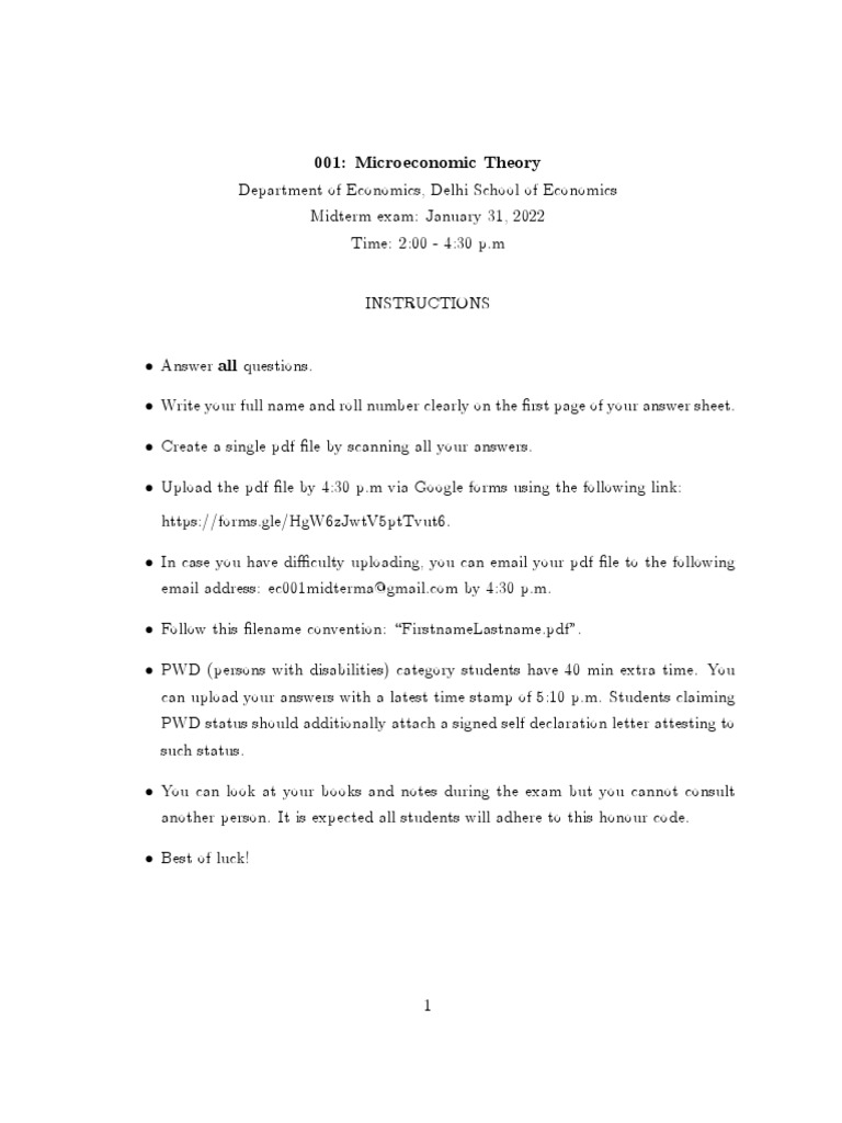 Micro Midterm 2022 Pdf Monopoly Prices