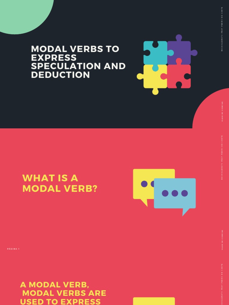 Modal Verbs To Express Speculation and Deduction PDF Verb Linguistics