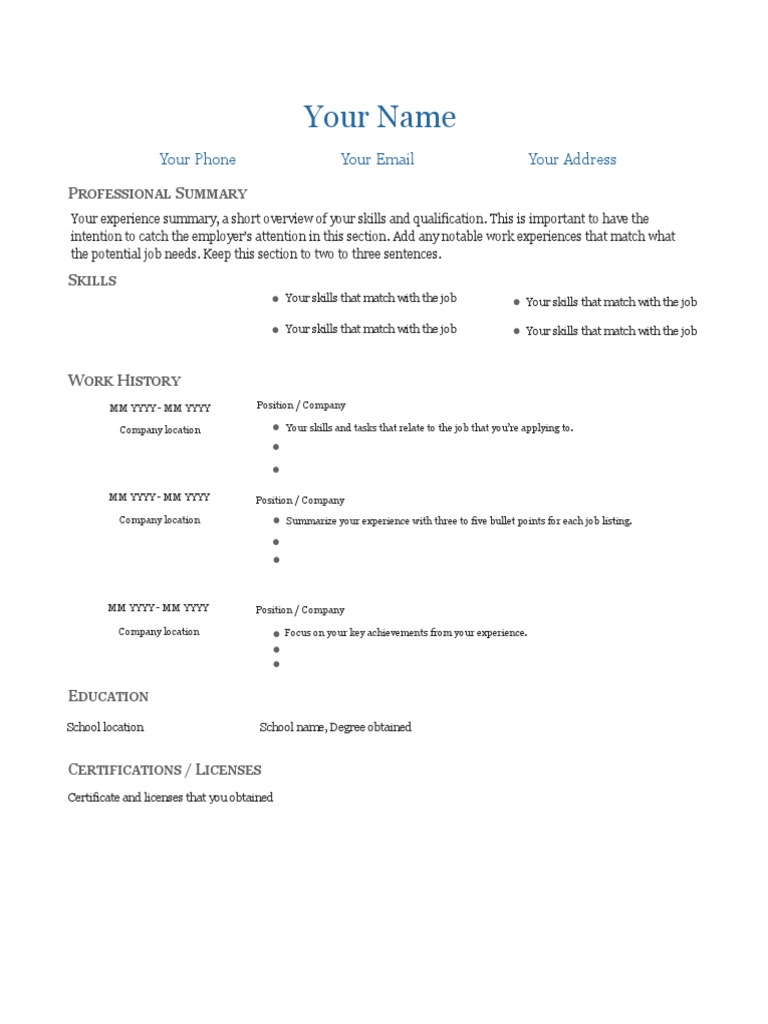 Resume template PDF - 1664193713