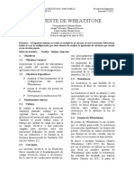 Puente de Wheatstone: Caracterización del circuito y medición de resistencias desconocidas