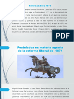 Postulados en Materia Agraria de La Reforma Liberal de 1871