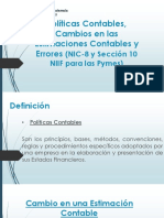 Políticas Contables, Estimaciones y Errores-NIC-8 y Sección 10 NIIF para Las Pymes