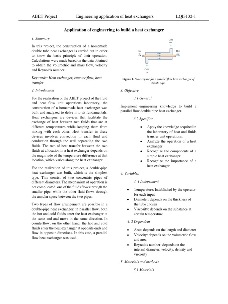 Homemade Double Tube Heat Exchanger | PDF | Heat Exchanger | Fluid Dynamics