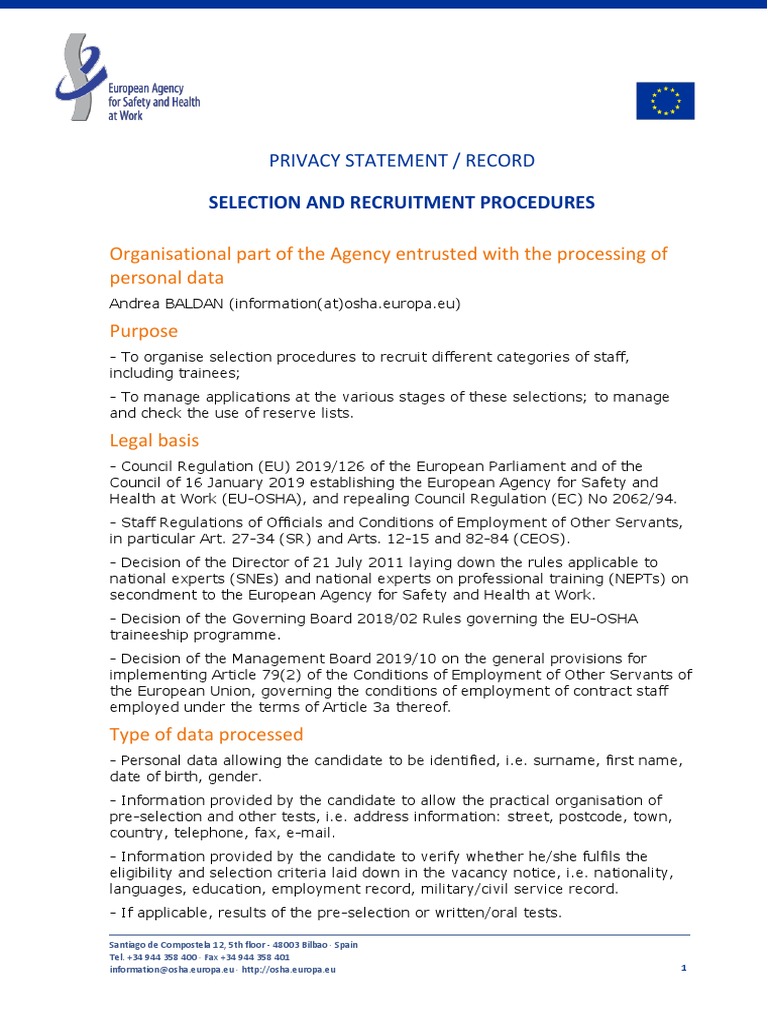 Human Resources - Selection and Recruitment Procedures | PDF | European ...