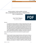 Tendencias: Evolución Y Situación Actual de La Historiografía de La Psiquiatría en La Argentina