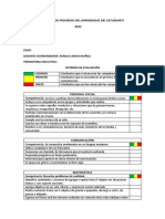 Informe de Progreso Del Aprendizaje Del Estudiante