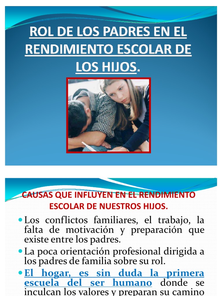 Rol de Los Padres en El Rendimiento Escolar de Sus Hijos. | PDF