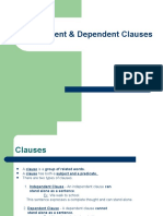 Independent Dependent Clauses