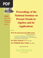 Proceedings of the National Seminar on Present Trends in Algebra and Its Applications