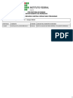 Pró-Reitoria de Ensino Departamento de Ingressos Resultado - Recurso Contra O Resultado Preliminar