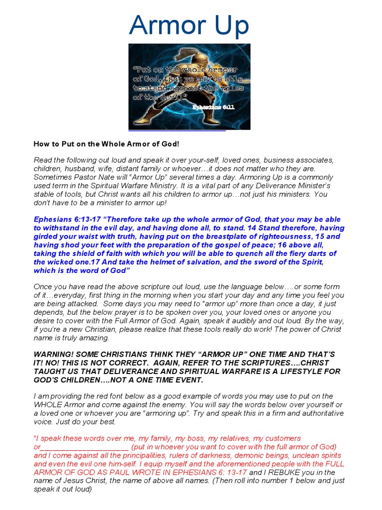 Full Armor of God Prayer PDF Armor Of God Jesus