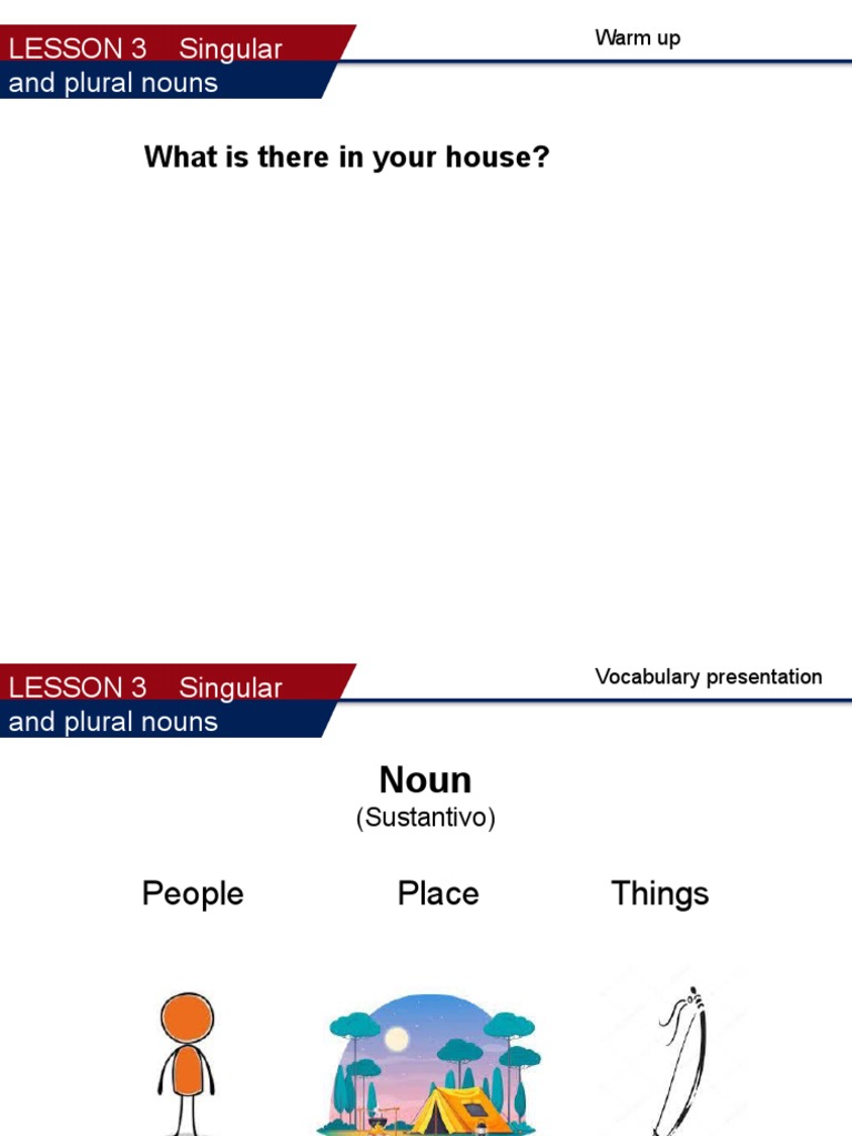 Singular and Plural Nouns Lesson | PDF | Grammatical Number | Plural