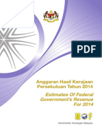 Anggaran Hasil Kerajaan Persekutuan Tahun 2014: Estimates of Federal Government's Revenue For 2014