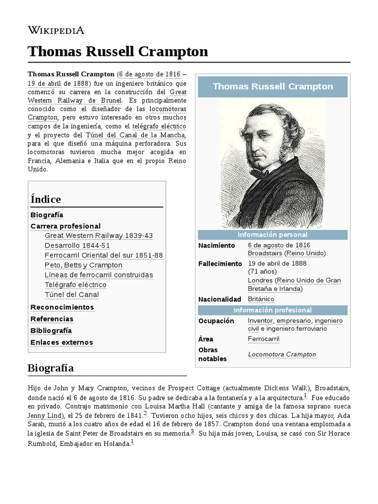 Thomas Russell Crampton PDF Transporte ferroviario Ingeniería de