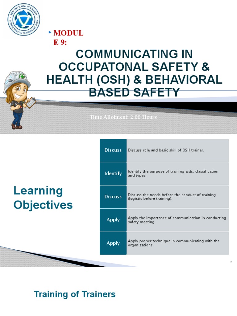 OSH Trainer Communication Techniques | PDF | Occupational Safety And ...