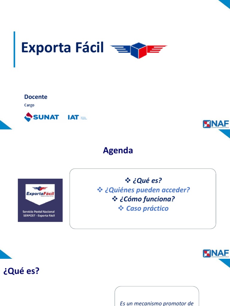 Exporta Fácil Pdf Exportaciones Aduana