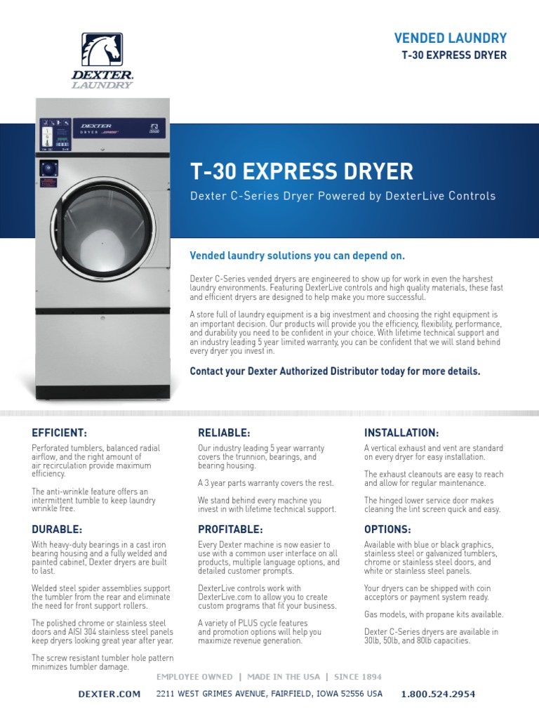 Dexter Laundry Equipment, Dexter Authorised Distributor