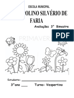 Avaliações 3° BIMESTRE - LÍNGUA PORTUGUESA