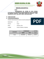 MEMORIA DESCRIPTIVA Obra Saneamiento Region