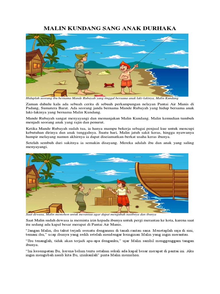 Buku MALIN KUNDANG SANG ANAK DURHAKA | PDF
