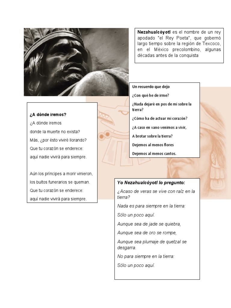 La poesía y legado del Rey Poeta Nezahualcóyotl | PDF