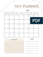 Minimal and Clean Monthly Planner