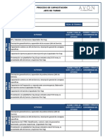 Proceso de Capacitación Jefe de Turno