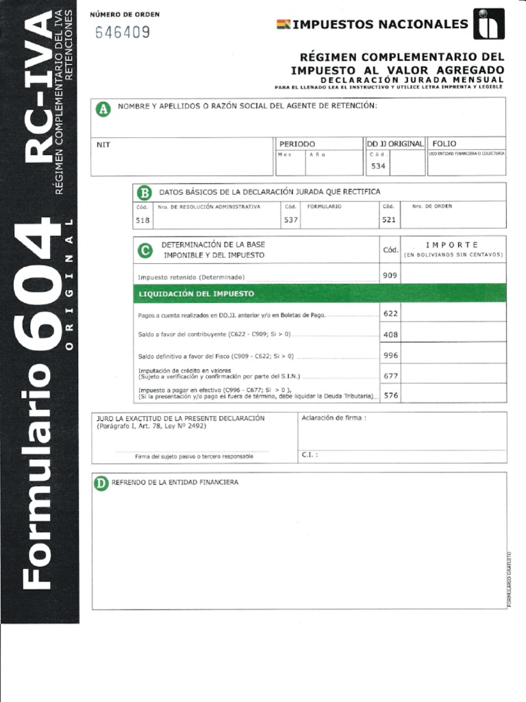 Formulario 604 | PDF