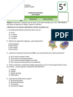 Evalución de Ciencia 5to Jueves