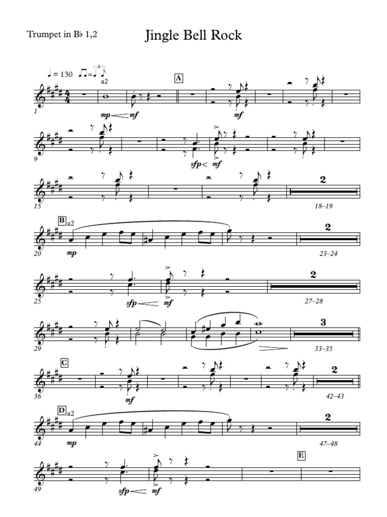 Jingle Bell Rock V2 Trumpet in BB 1,2 PDF