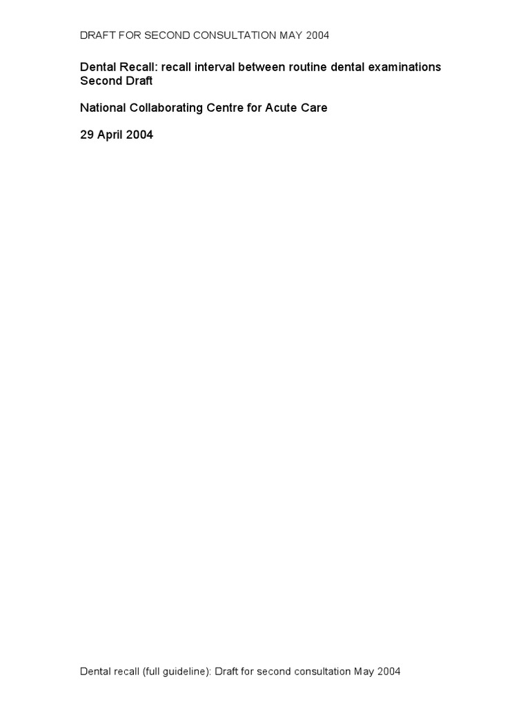 Dental Recall Second Consultation Full Guideline23 PDF Dentistry