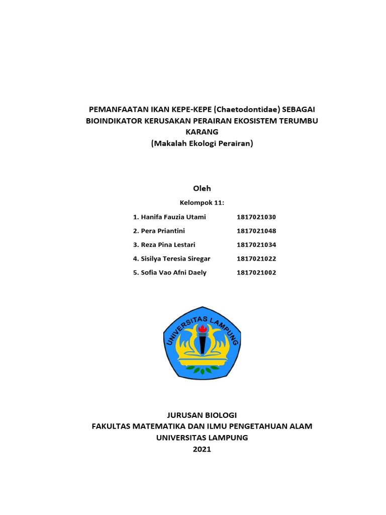 Ikan Kepe-kepe sebagai Bioindikator Kerusakan | PDF
