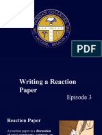 Episode 3 Writing A Reaction Paper