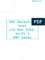 SSC HSC Level Previous Paper (Held On - 10 Nov 2020 Shift 2) Eng
