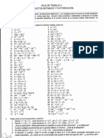Hoja de Trabajo 4, Productos Notables y Factorizacion