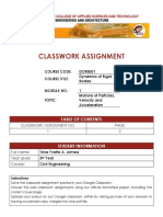 Classwork Assignment 1 - Module 1 - DORB001