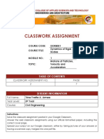 Classwork Assignment 2 - Module 1 - DORB001