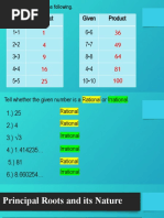 Principal Roots of Rational and Irrational Week 6