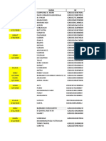 Daily attendance list with names and ID numbers