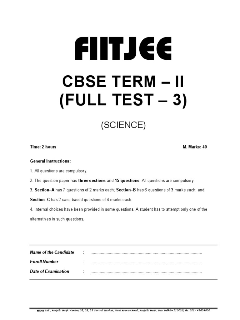 C X - Full Test 3 Science QP | PDF | Food Web | Ecosystem