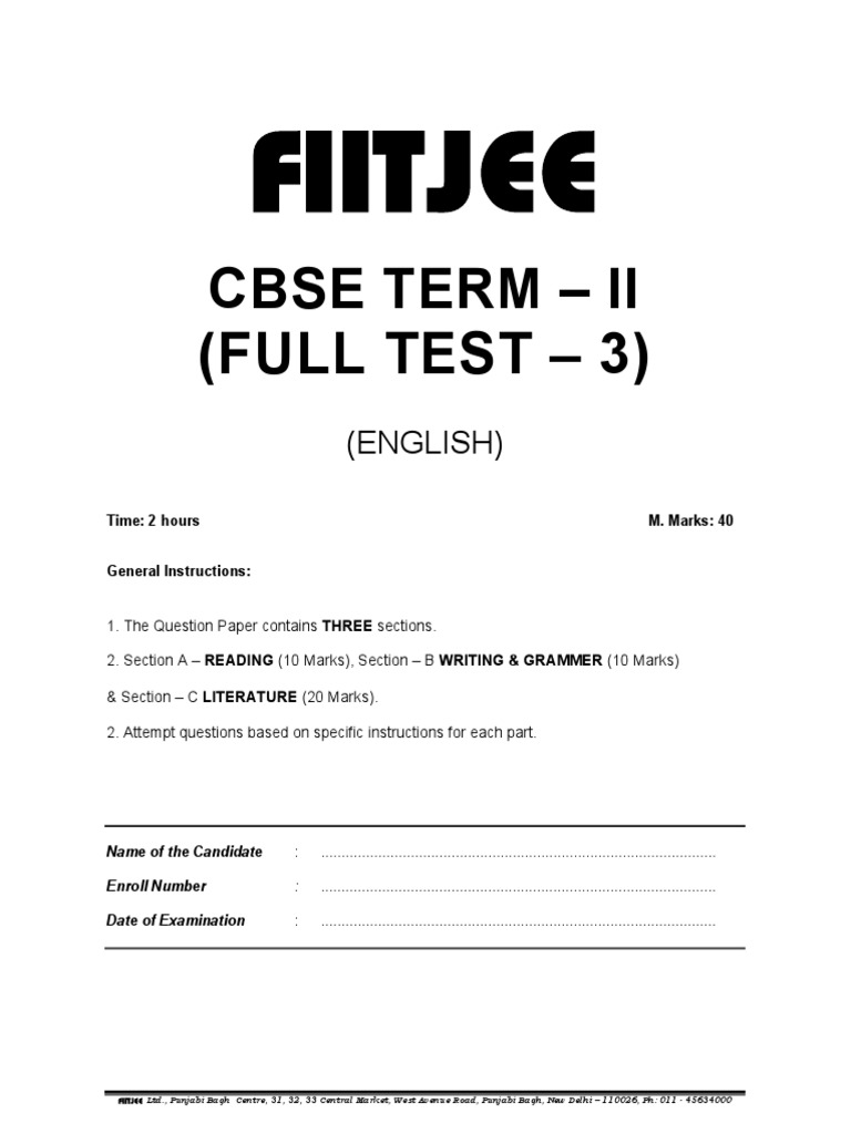 CBSE Term II English Test | PDF | Automated Teller Machine