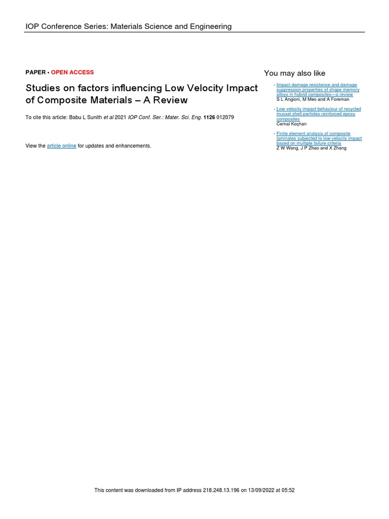 Composite Impact Factors Review | PDF | Composite Material | Fibers