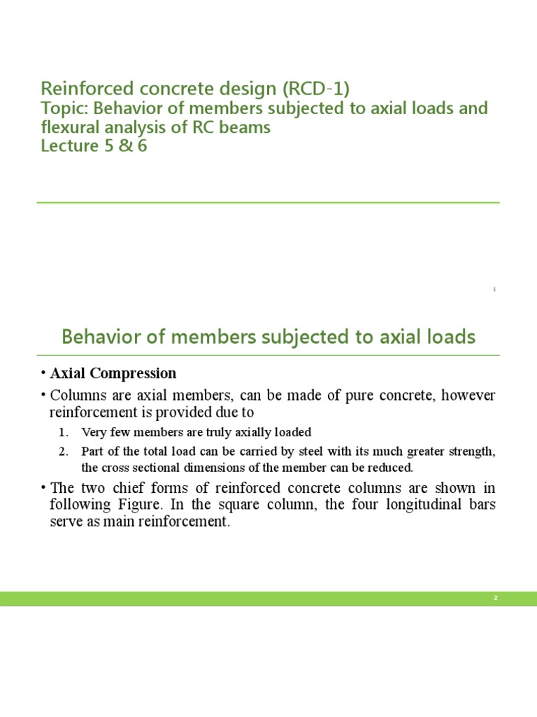 Axial Load Behavior in RC Members | PDF | Deformation (Engineering ...