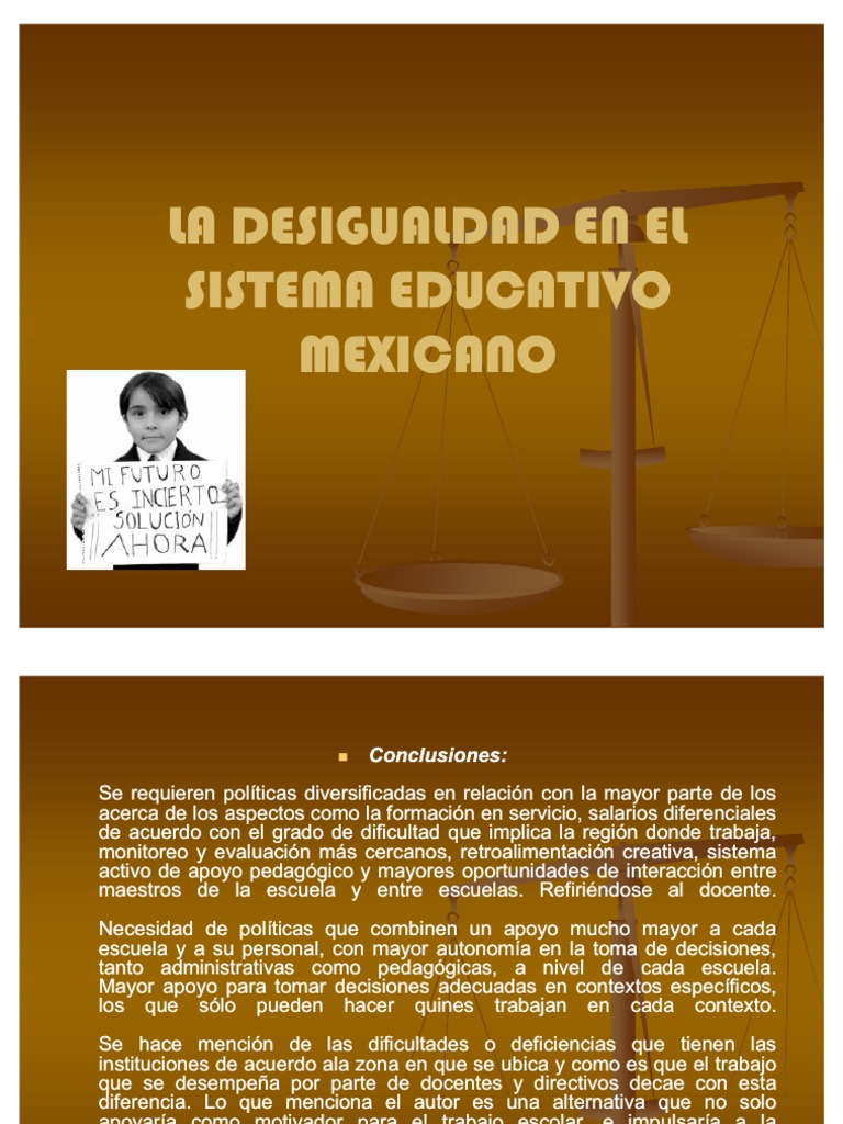La Desigualdad en El Sistema Educativo Mexicano | PDF | Desigualdad ...