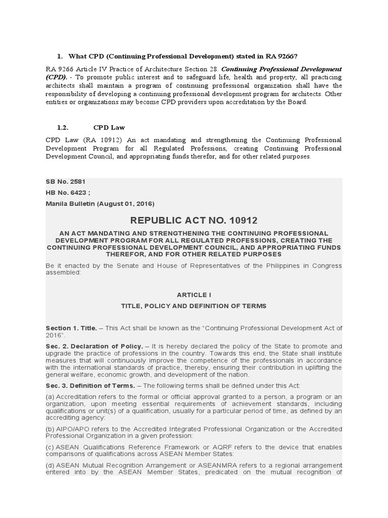 CPD Law-Ph | PDF | Professional Development | Learning